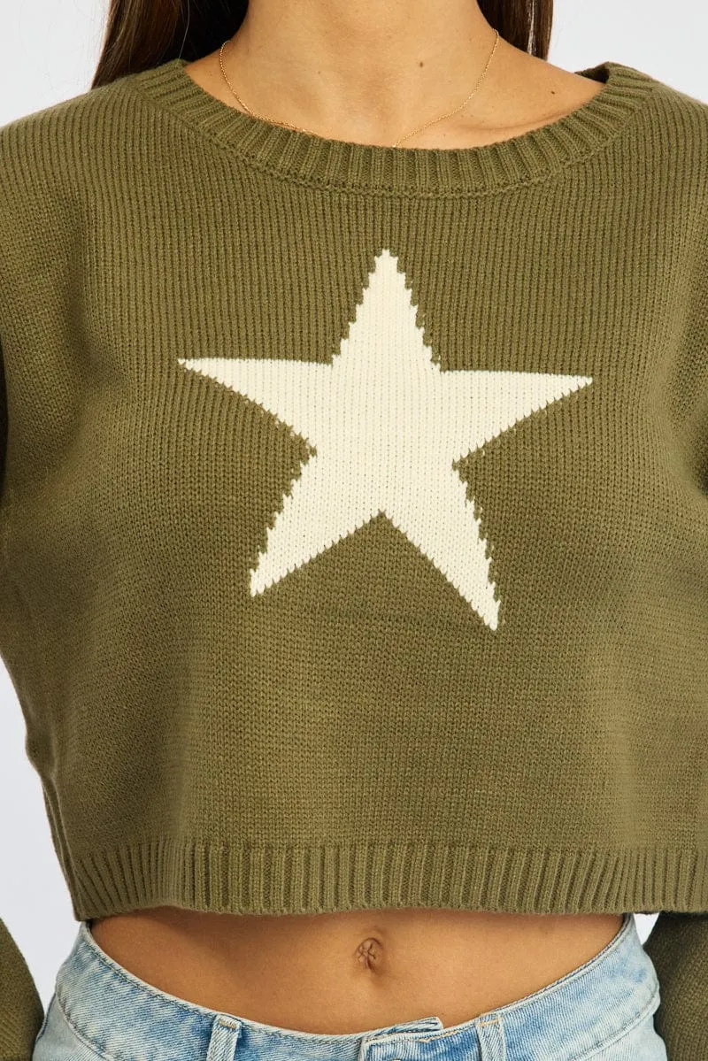 Green Star Knit Jumper Long Sleeve sold by Ally Fashion product image thumbnail 5