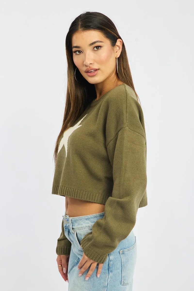 Green Star Knit Jumper Long Sleeve sold by Ally Fashion product image thumbnail 3