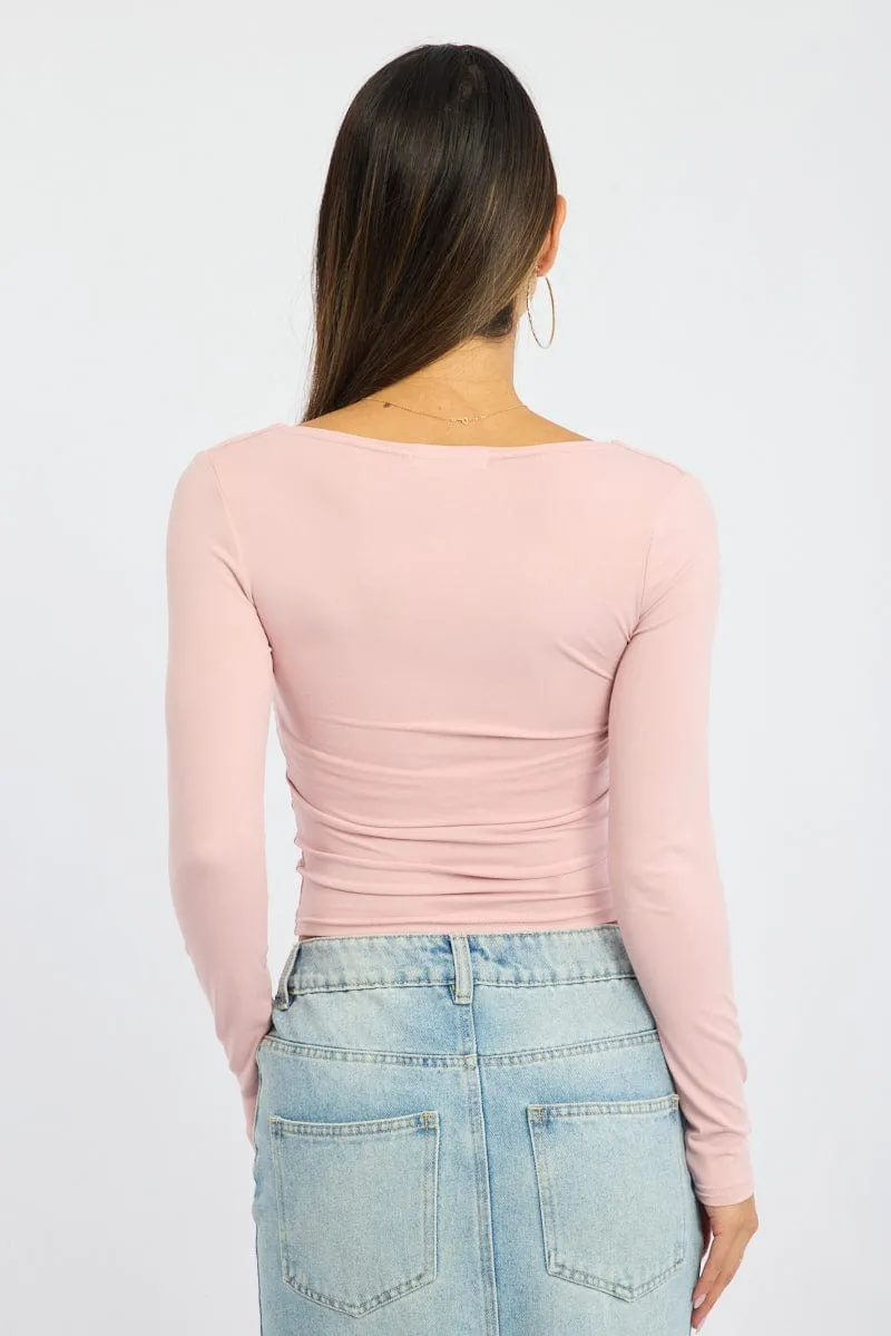 Pink Supersoft Top Long Sleeve Cross Over sold by Ally Fashion product image thumbnail 4