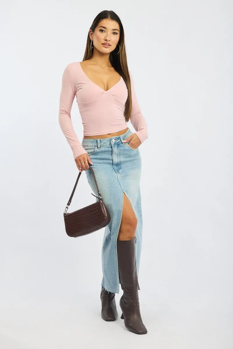 Pink Supersoft Top Long Sleeve Cross Over sold by Ally Fashion product image thumbnail 2