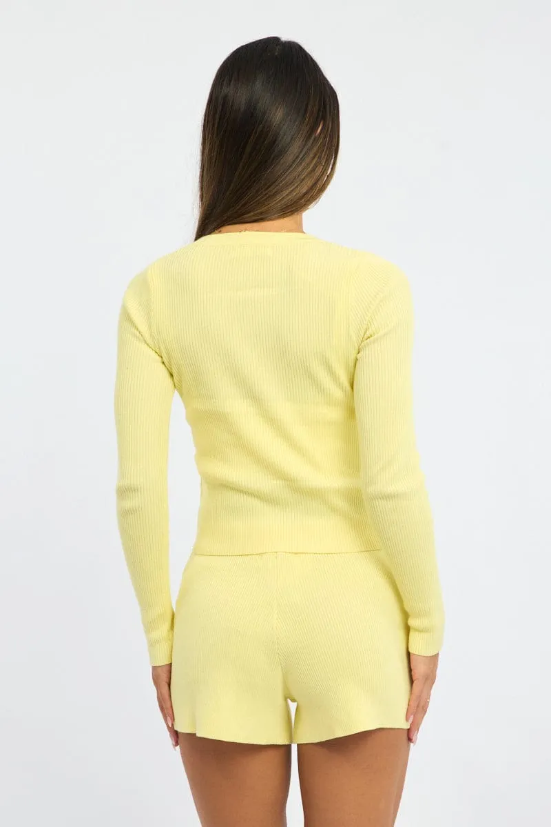 Yellow Knit Cardigan sold by Ally Fashion product image thumbnail 5