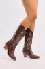 Brown Embroidered Western Cowboy Boots sold by Ally Fashion