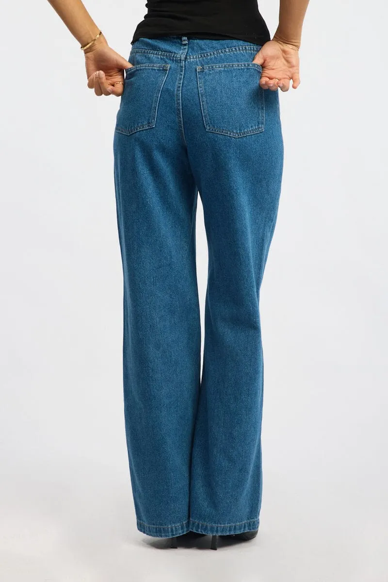 Denim Wide Leg Jeans High Rise sold by Ally Fashion product image thumbnail 4