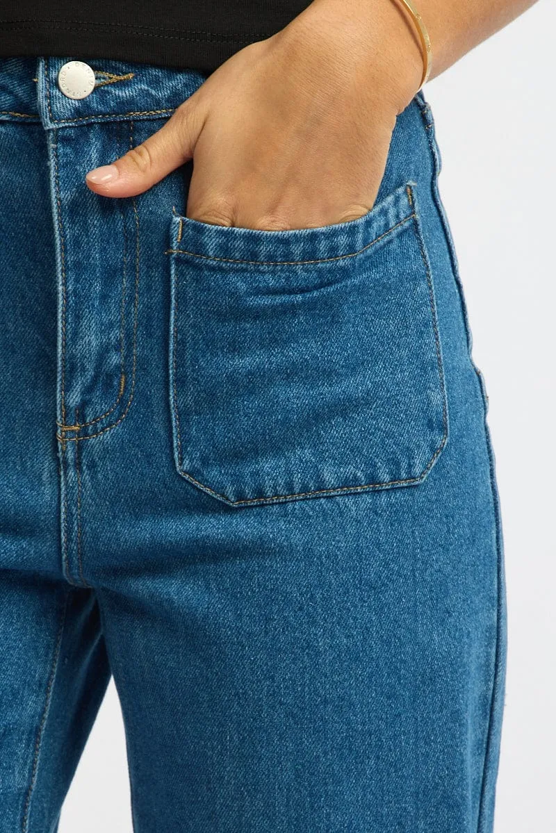 Denim Wide Leg Jeans High Rise sold by Ally Fashion product image thumbnail 5