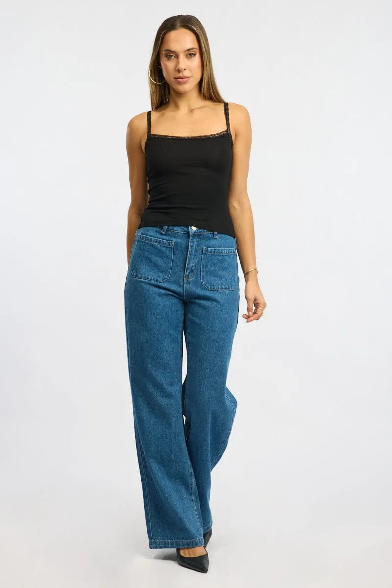 Denim Wide Leg Jeans High Rise sold by Ally Fashion product image thumbnail 2