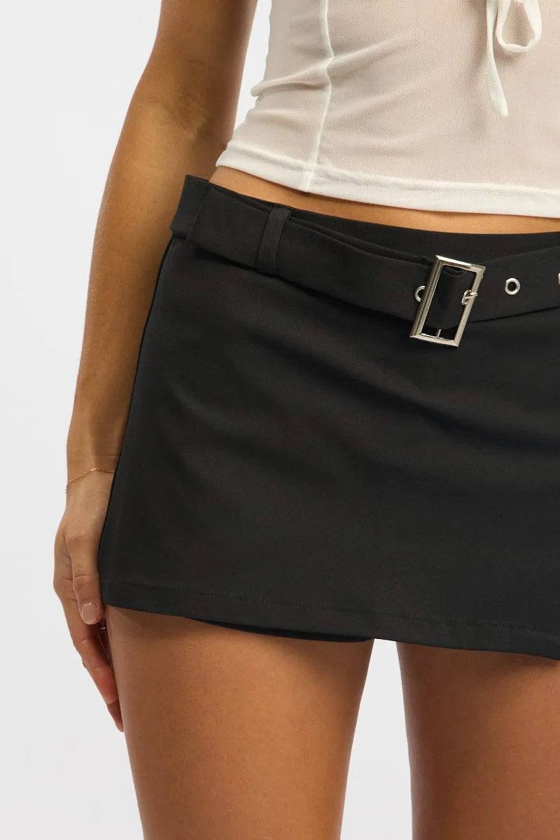 Black Mini Skort Belted sold by Ally Fashion product image thumbnail 5