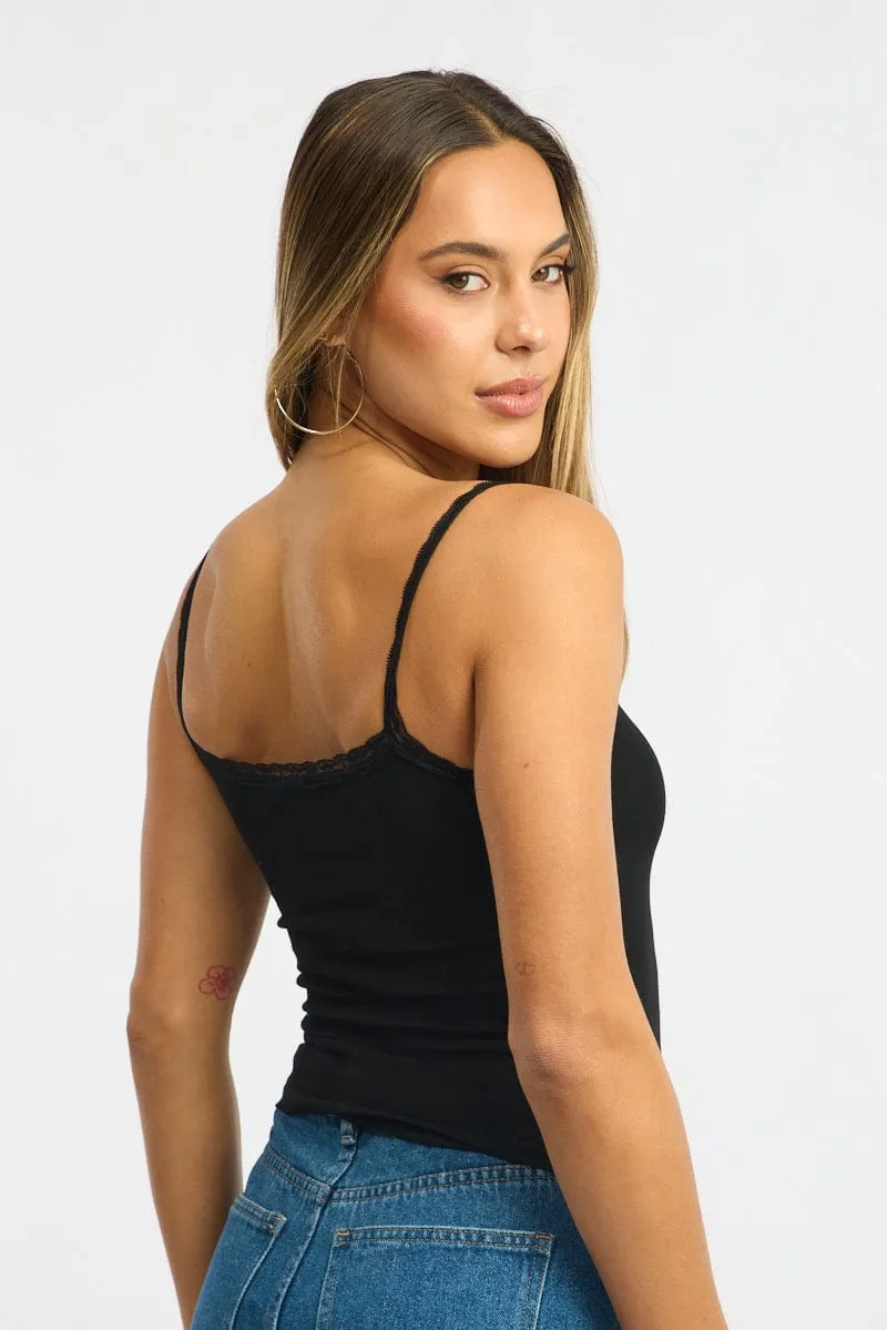 Black Lace Tank Top Sleeveless sold by Ally Fashion product image thumbnail 4