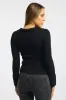 Black Knit Cardigan Collar V-neck Long Sleeve sold by Ally Fashion