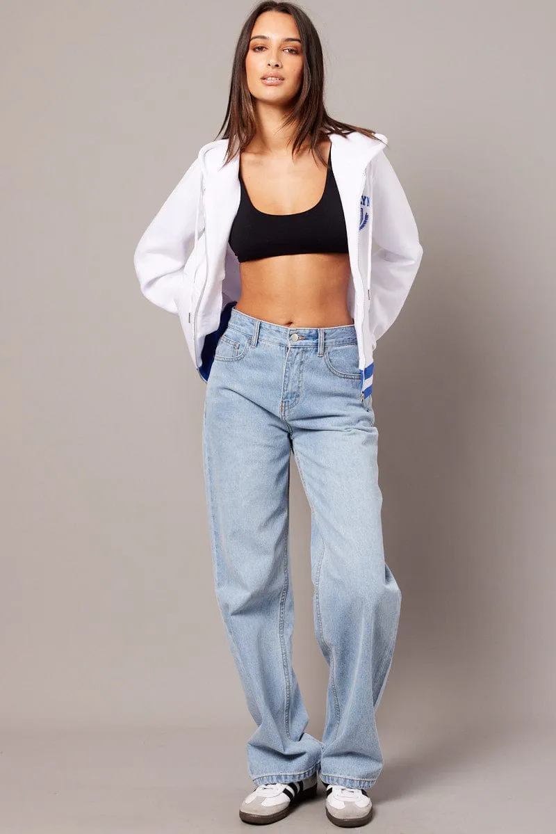 White Long Sleeve Embroidered Hoodie Jacket sold by Ally Fashion product image thumbnail 2