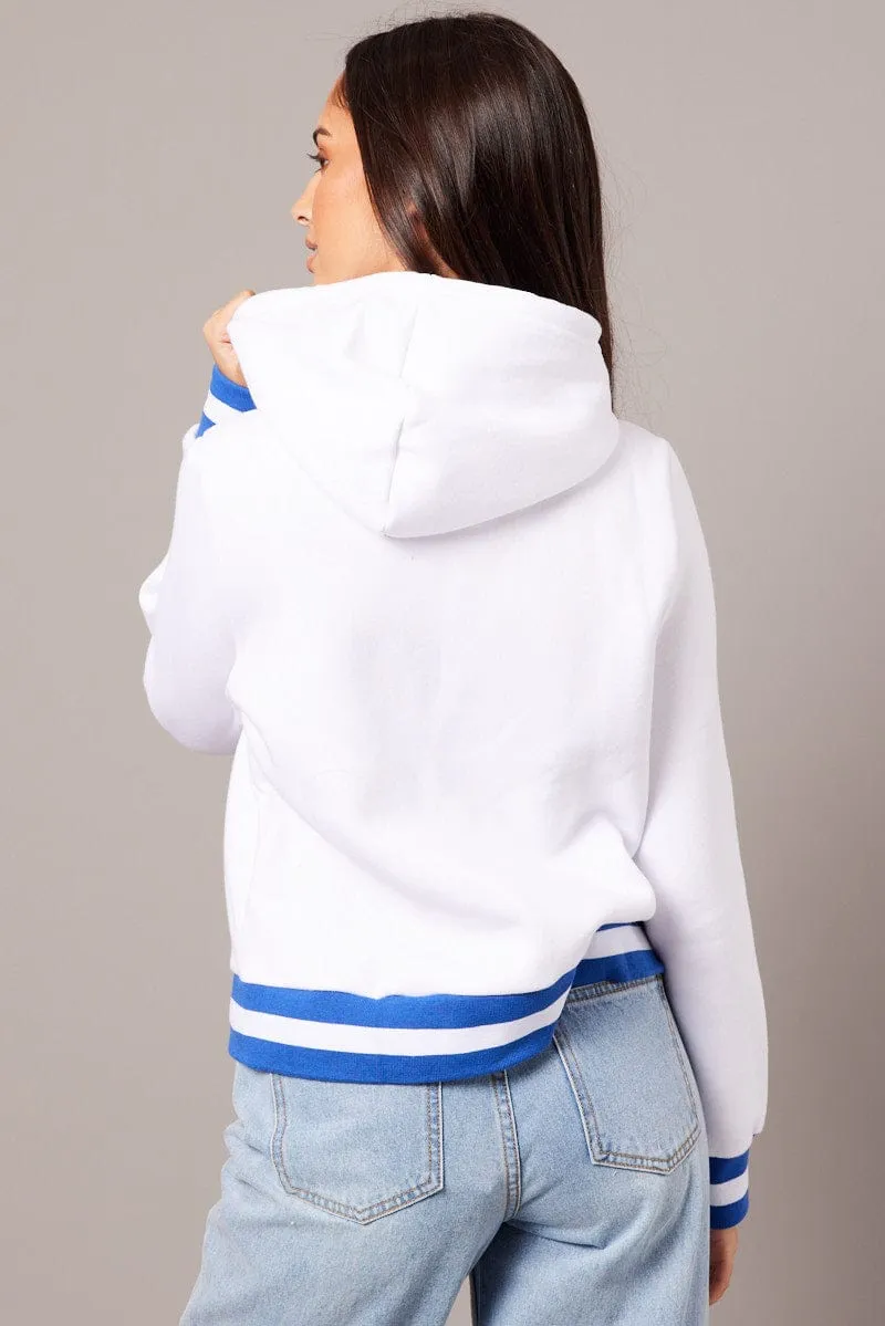 White Long Sleeve Embroidered Hoodie Jacket sold by Ally Fashion product image thumbnail 5