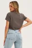 Grey Short Sleeve Graphic Crop Tee sold by Ally Fashion