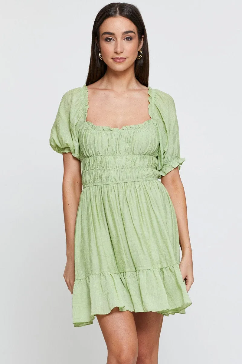 Green Dress Short Sleeve Mini sold by Ally Fashion product image thumbnail 3