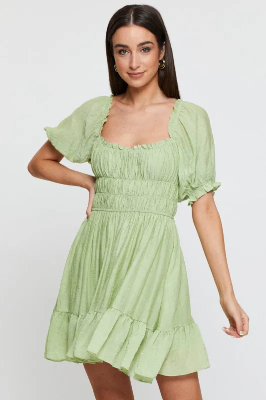 Green Dress Short Sleeve Mini sold by Ally Fashion