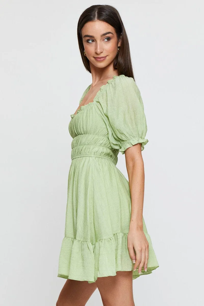 Green Dress Short Sleeve Mini sold by Ally Fashion product image thumbnail 4