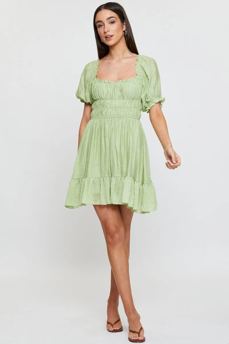 Green Dress Short Sleeve Mini sold by Ally Fashion product image thumbnail 2