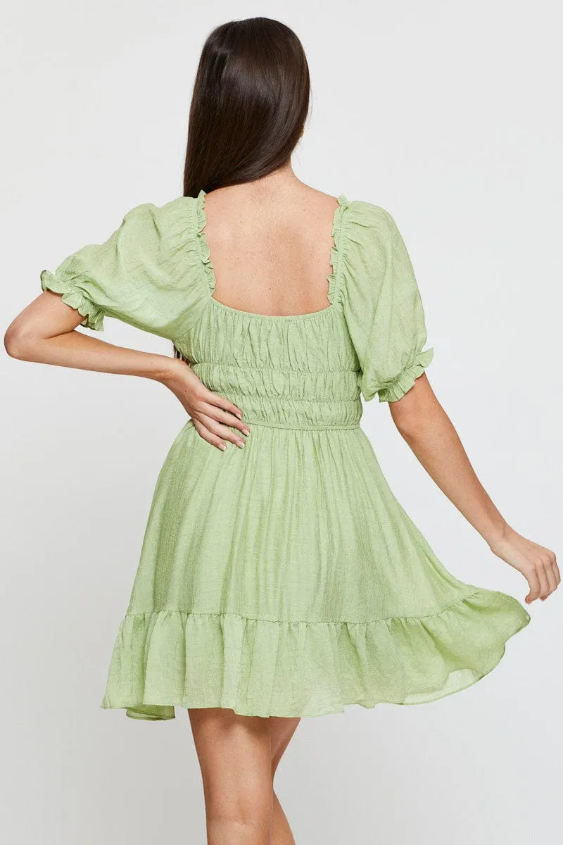 Green Dress Short Sleeve Mini sold by Ally Fashion product image thumbnail 5