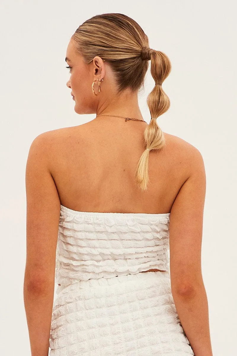 White Textured Mini Skirt sold by Ally Fashion product image thumbnail 5