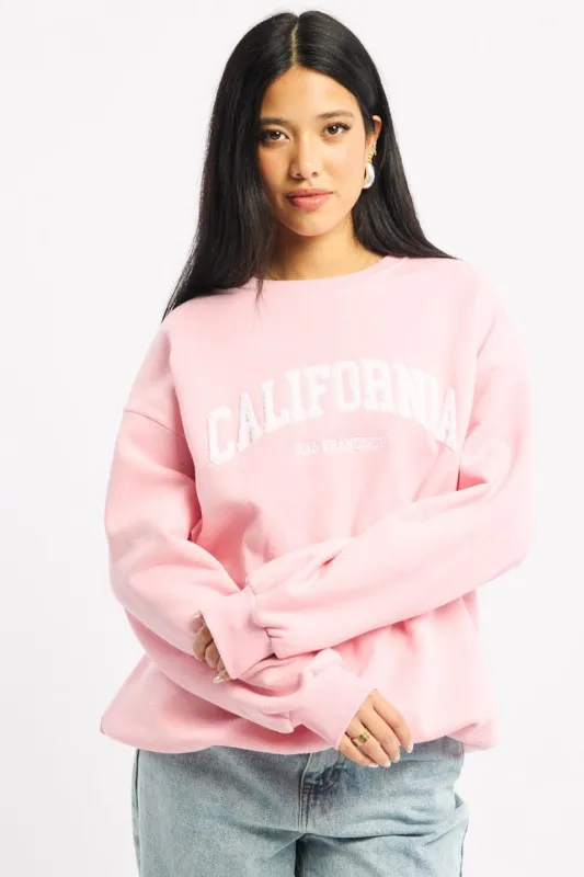 Pink Graphic Sweater Long Sleeve sold by Ally Fashion