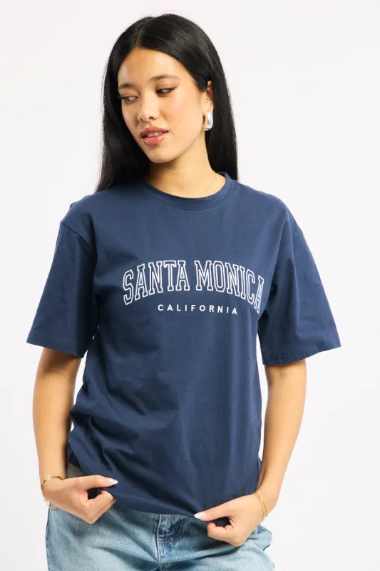 Blue Graphic Tee Short Sleeve sold by Ally Fashion