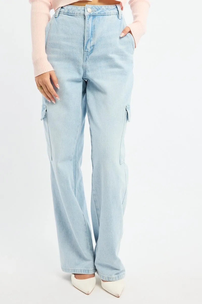 Denim Cargo Jeans Mid Rise sold by Ally Fashion product image thumbnail 2