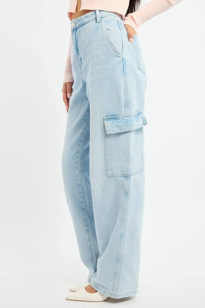 Denim Cargo Jeans Mid Rise sold by Ally Fashion product image thumbnail 3