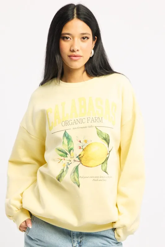 Yellow Graphic Sweater Long Sleeve sold by Ally Fashion