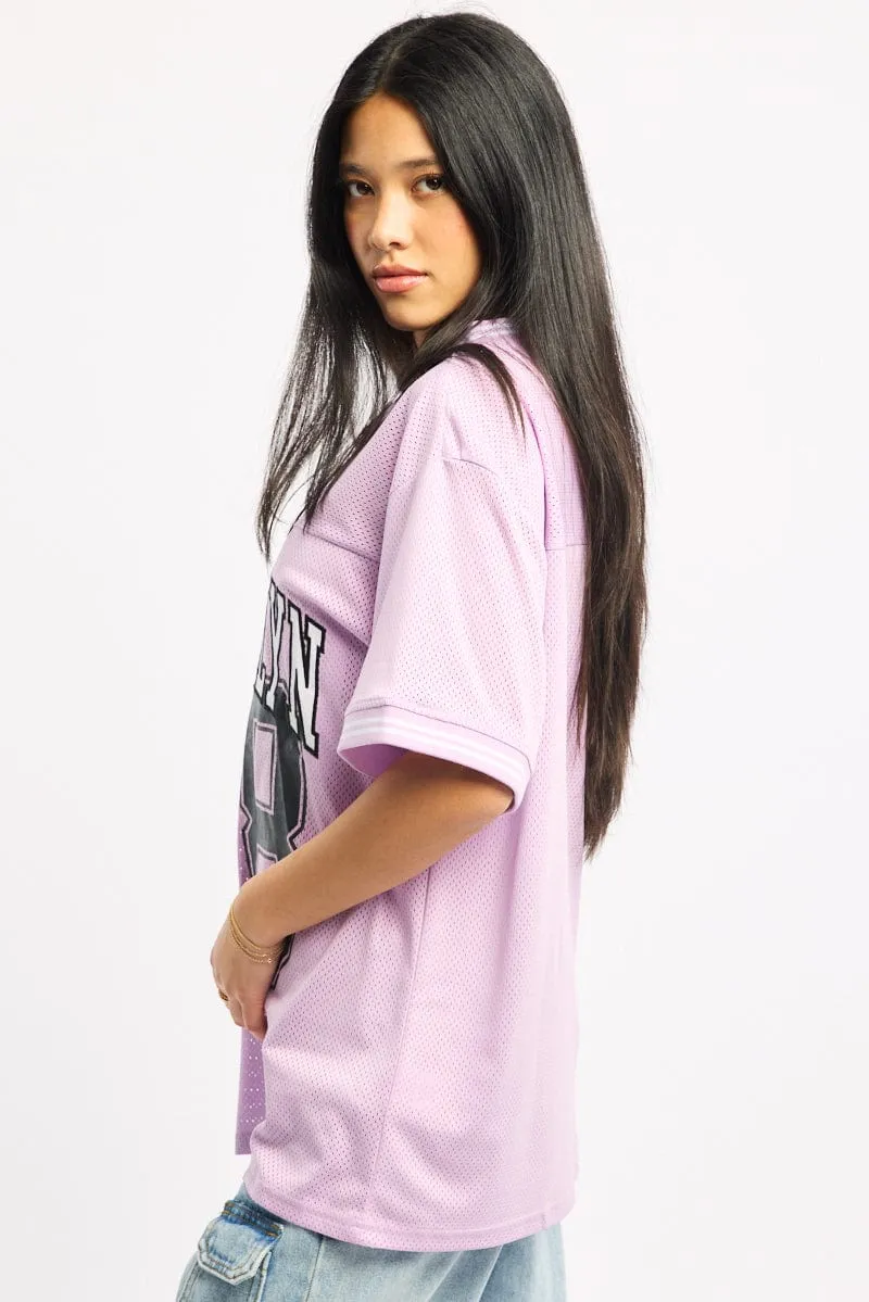 Purple Sport Tee Short Sleeve sold by Ally Fashion product image thumbnail 3