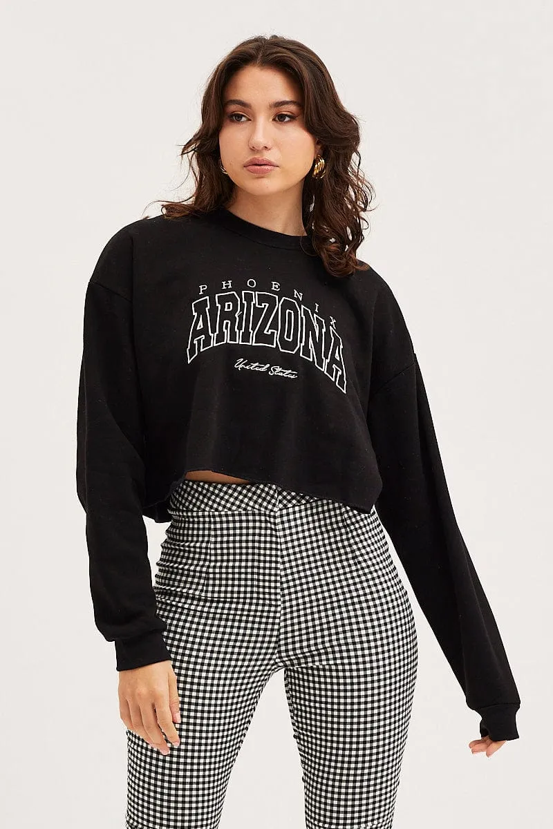 Black Sweatshirts Crop sold by Ally Fashion product image thumbnail 2