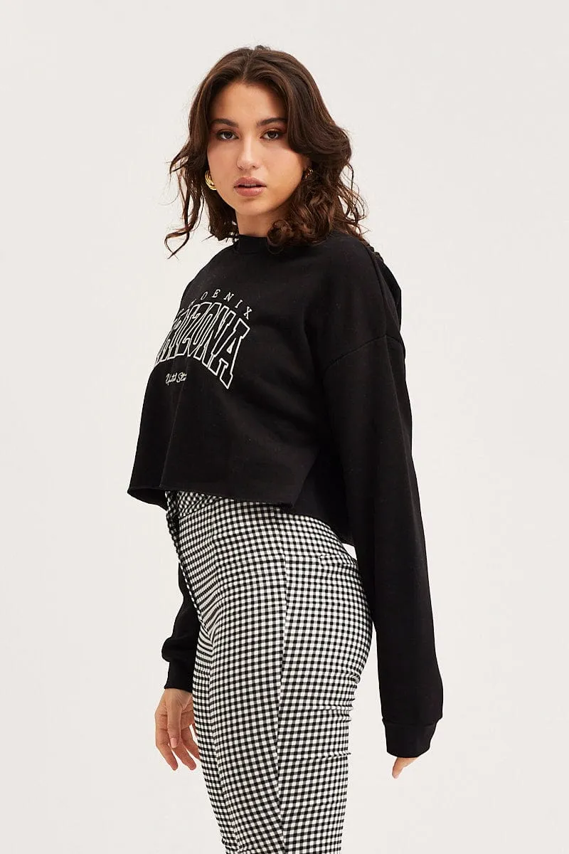Black Sweatshirts Crop sold by Ally Fashion product image thumbnail 5