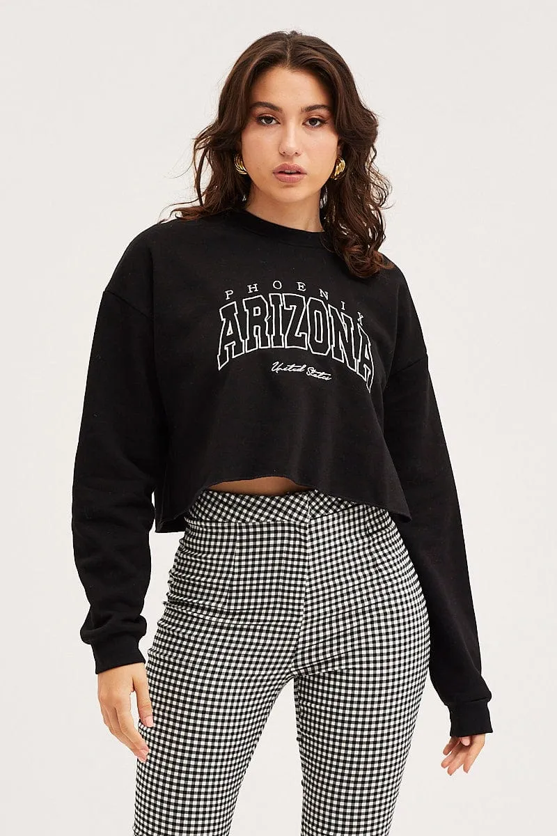 Black Sweatshirts Crop sold by Ally Fashion product image thumbnail 4