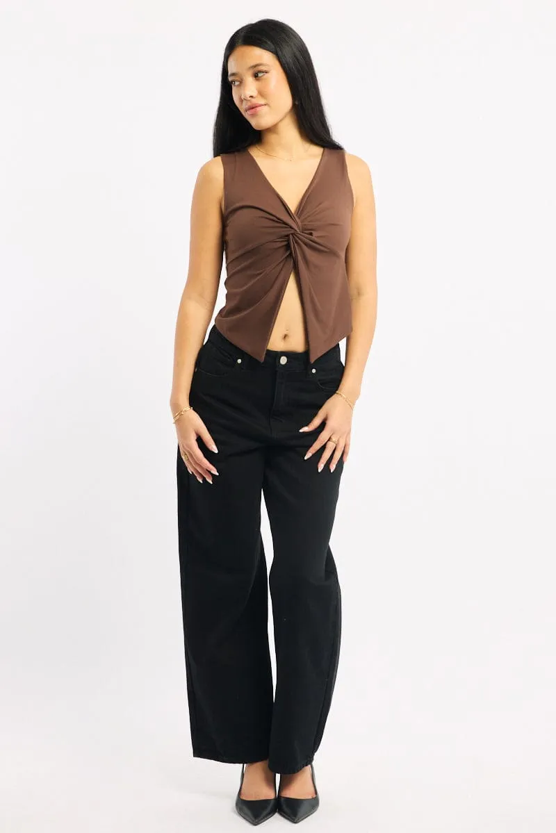 Brown Crossover Top Sleeveless sold by Ally Fashion product image thumbnail 2