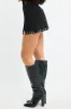 Black Mini Skort Skirt Mid Waisted Studded Detail Lined sold by Ally Fashion