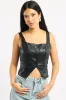 Black Faux Leather Vest sold by Ally Fashion