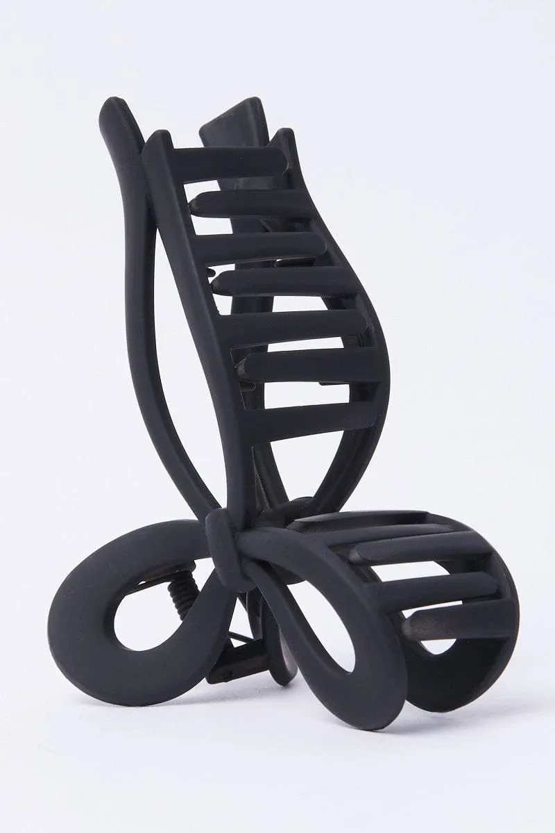 Black Bow Hair Claw Clip sold by Ally Fashion