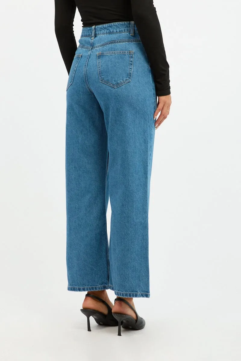 Denim Straight Jeans Cropped sold by Ally Fashion product image thumbnail 4