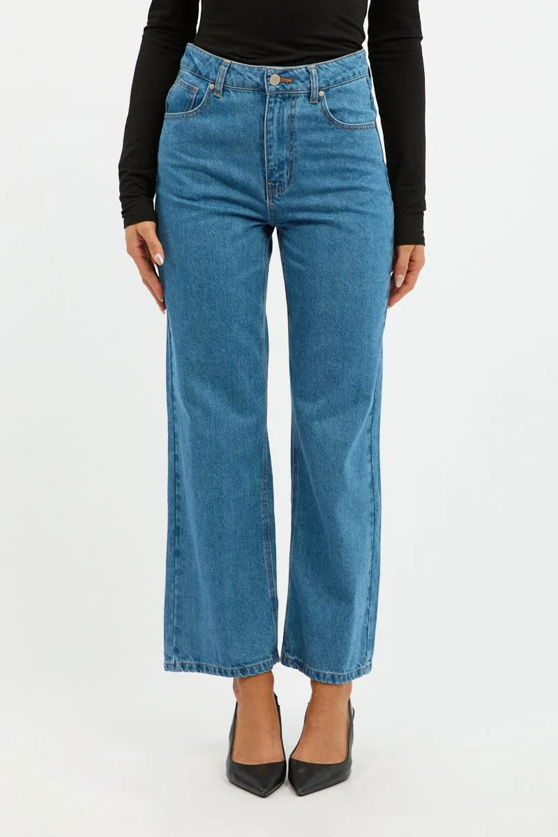 Denim Straight Jeans Cropped sold by Ally Fashion