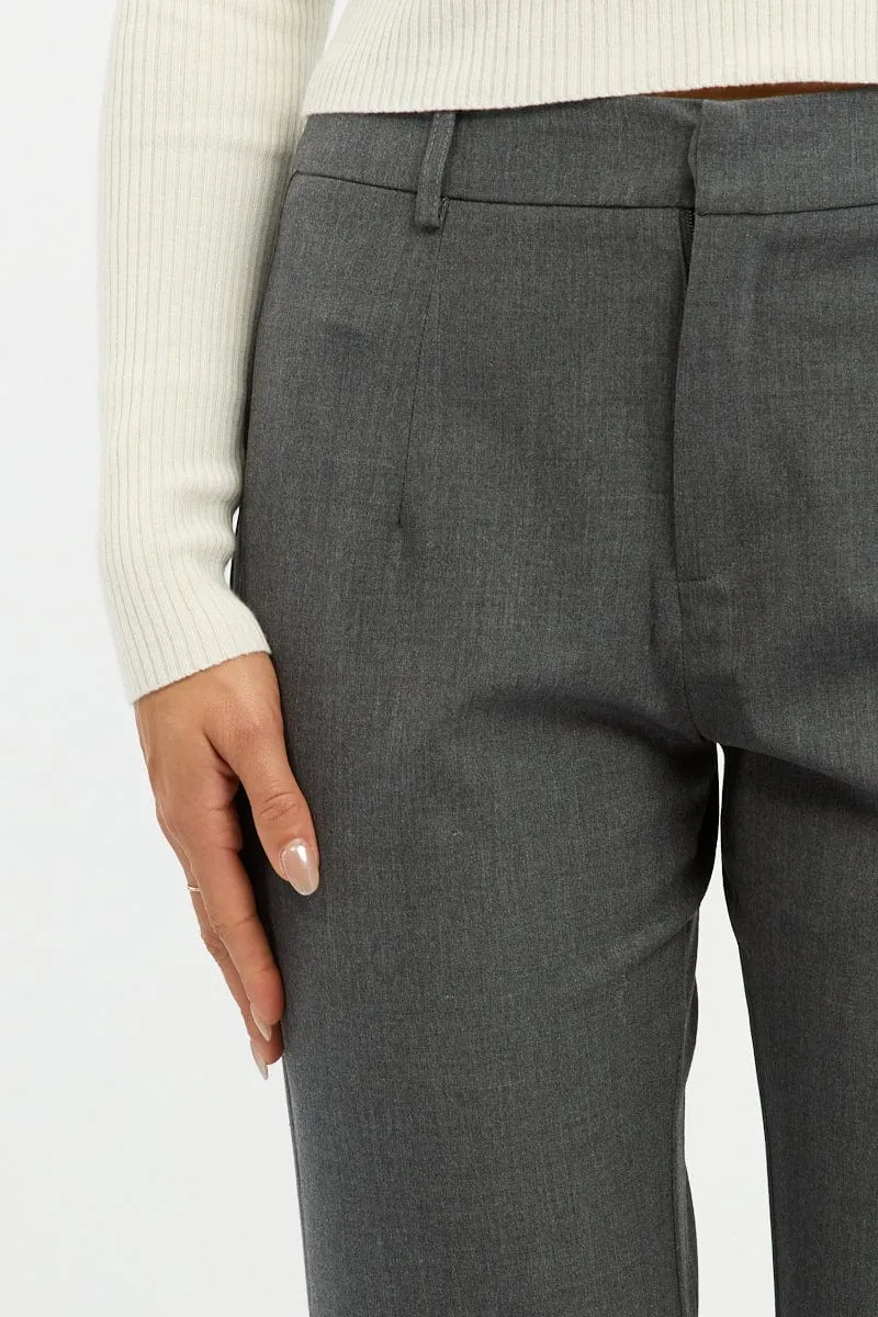 Grey Cropped Pants sold by Ally Fashion product image thumbnail 5