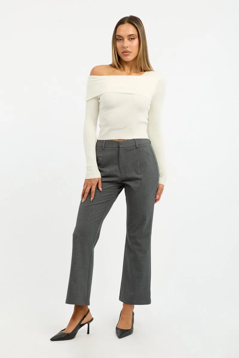 Grey Cropped Pants sold by Ally Fashion product image thumbnail 2