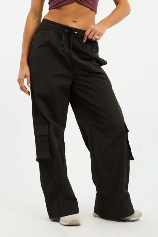 Black Cargo Pants High Rise sold by Ally Fashion