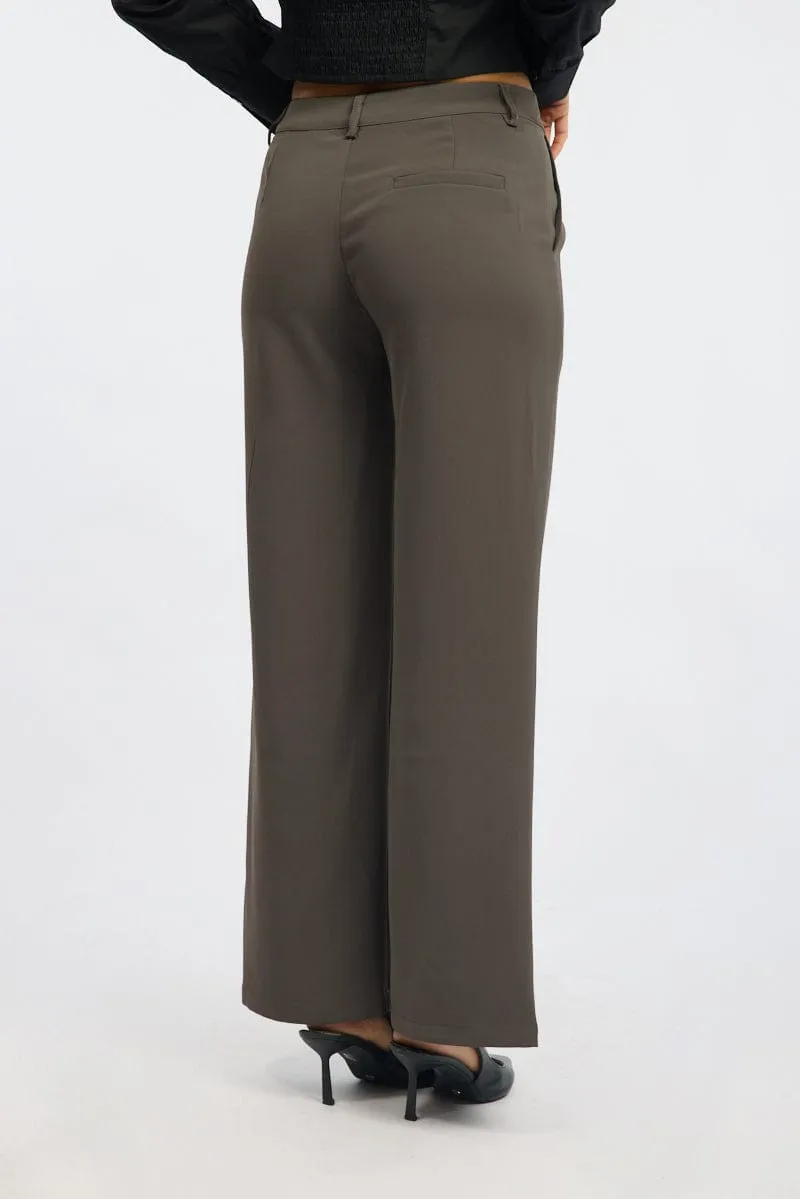 Grey Wide Leg Pants Mid Rise sold by Ally Fashion product image thumbnail 5