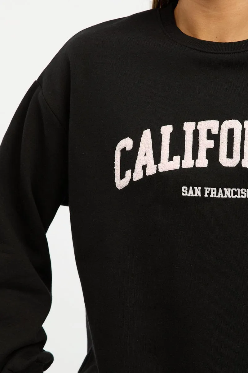 Black Graphic Sweater Long Sleeve sold by Ally Fashion product image thumbnail 5