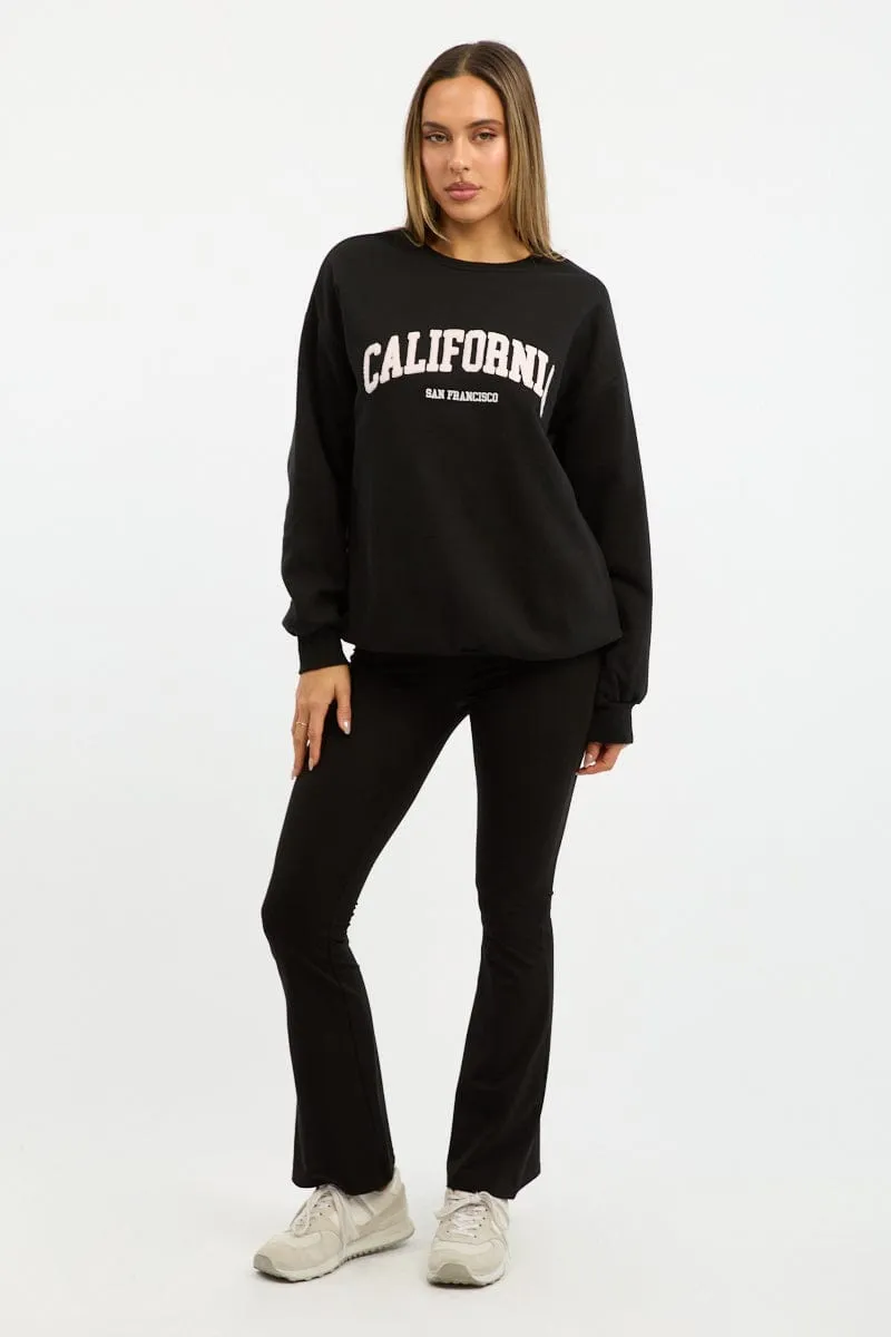 Black Graphic Sweater Long Sleeve sold by Ally Fashion product image thumbnail 2