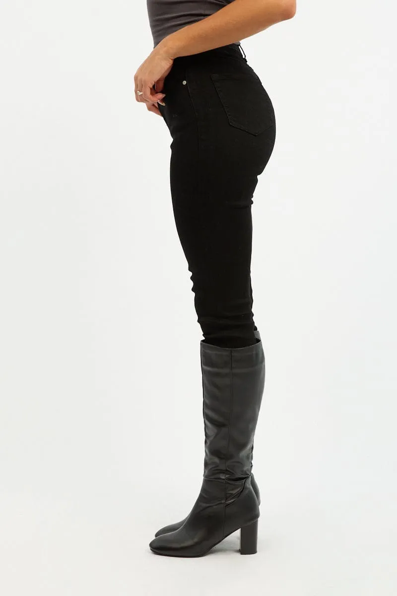 Black Skinny Jeans High Rise sold by Ally Fashion product image thumbnail 3
