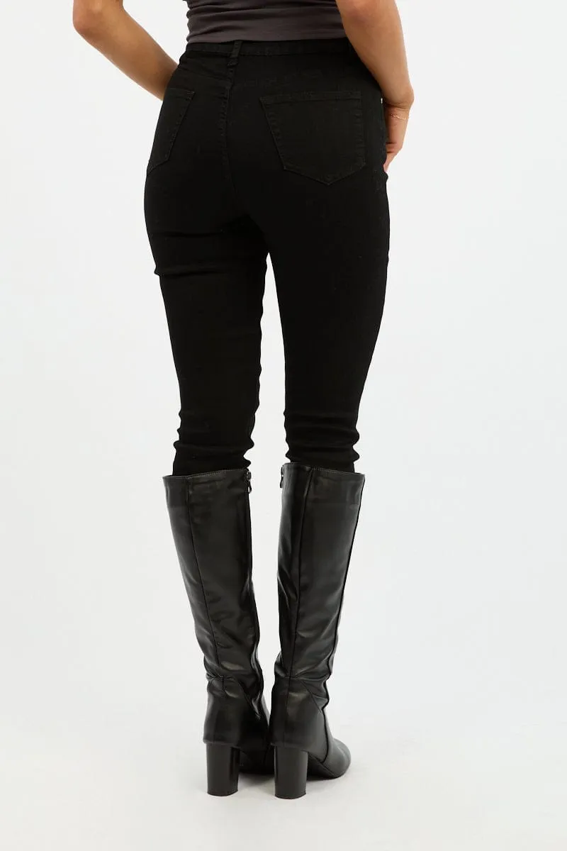 Black Skinny Jeans High Rise sold by Ally Fashion product image thumbnail 4