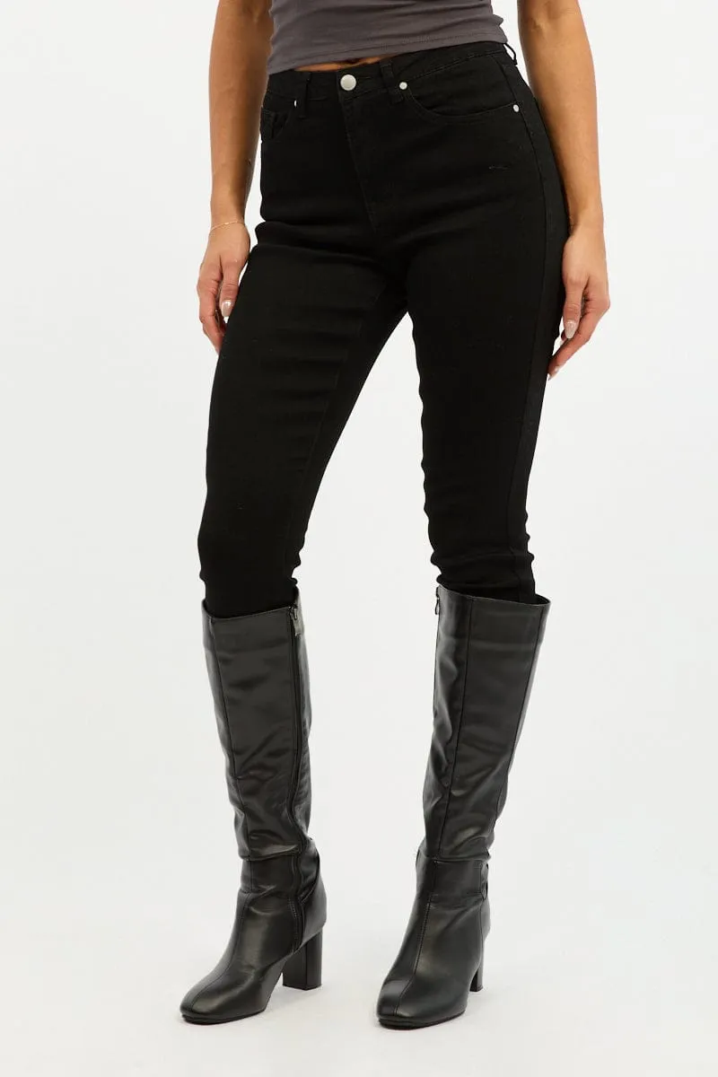 Black Skinny Jeans High Rise sold by Ally Fashion