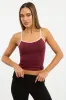 Red Singlet Top Contrast Binding Seamless sold by Ally Fashion