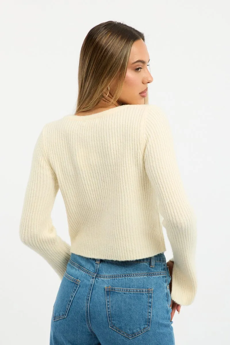 Yellow Knit Cardigan Tie Up Long Sleeve sold by Ally Fashion product image thumbnail 4