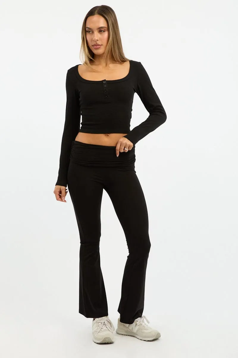 Black Flare Leg Pants sold by Ally Fashion product image thumbnail 2
