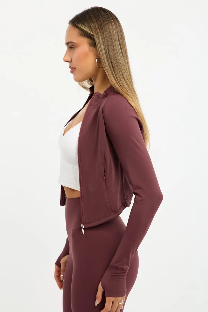 Red Active Jacket Long Sleeve sold by Ally Fashion product image thumbnail 3