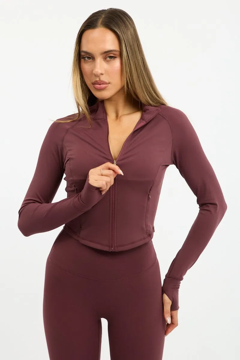 Red Active Jacket Long Sleeve sold by Ally Fashion